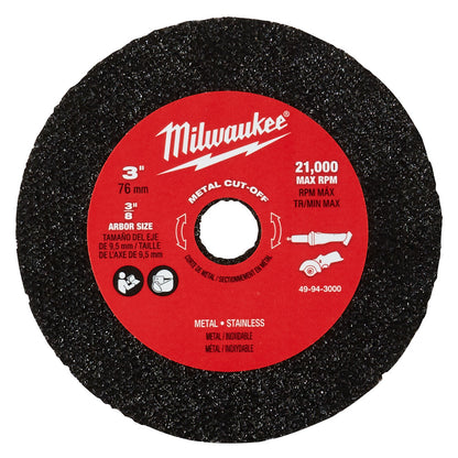 Milwaukee 49-94-3000 3in Metal Cut-Off Wheel - 3pk