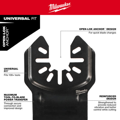 Milwaukee 49-10-9001 OPEN-LOK 3pc Universal Fit All-Purpose Multi-Tool Oscillating Blade Set