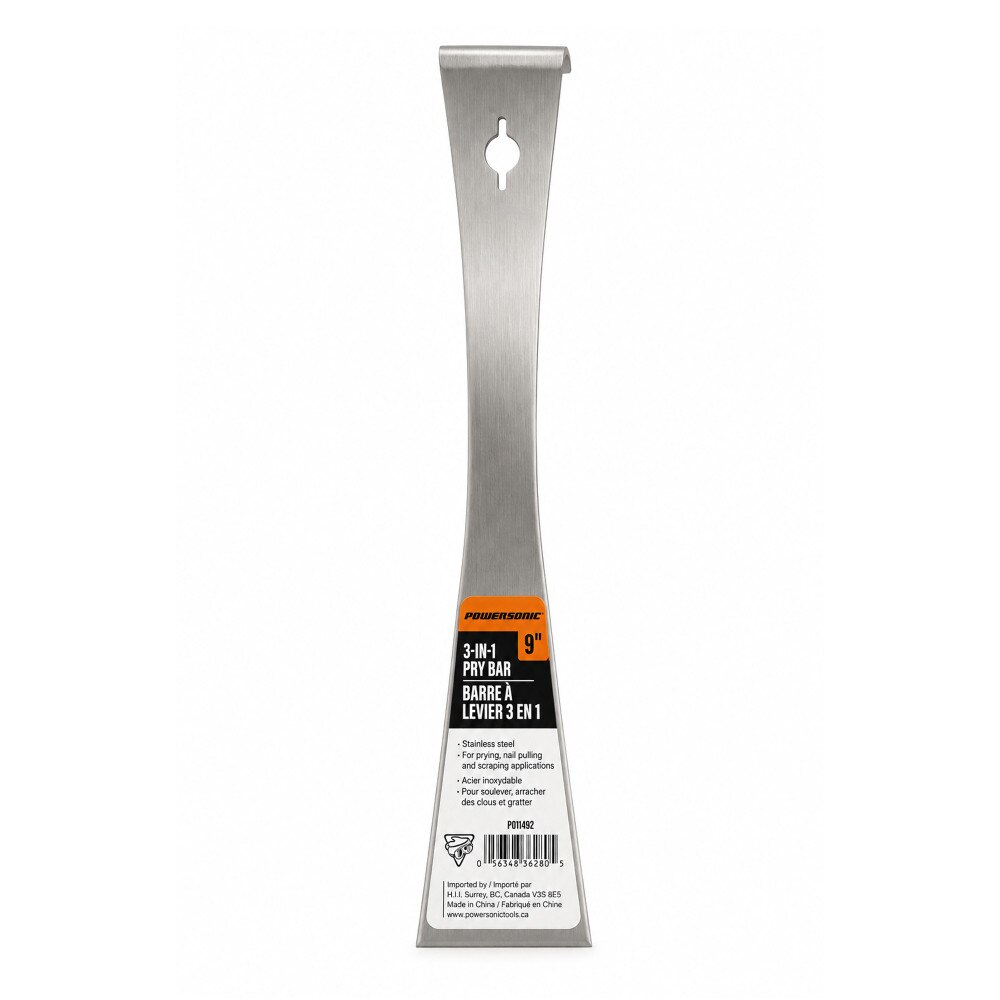 9" Pry Bar for Heavy-Duty Prying and Leveraging