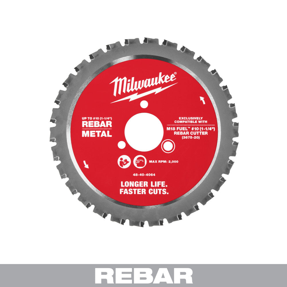 Milwaukee 48-40-4064 #10 (1-1/4in) Rebar Cutting Blade