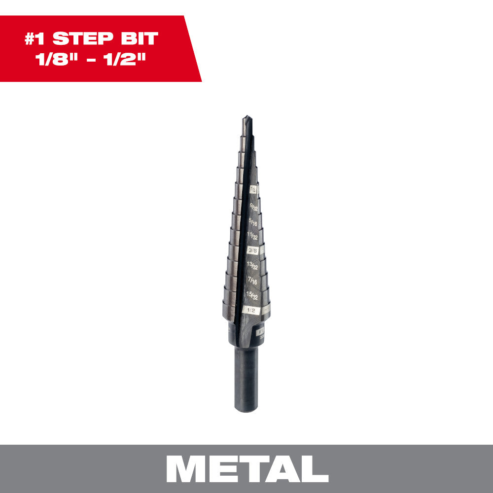Milwaukee 48-89-9201 #1 Step Drill Bit (1/8in - 1/2in) - 13 Steps