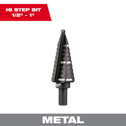 Milwaukee 48-89-9208 #8 Step Drill Bit (1/2in - 1in) - 9 Steps