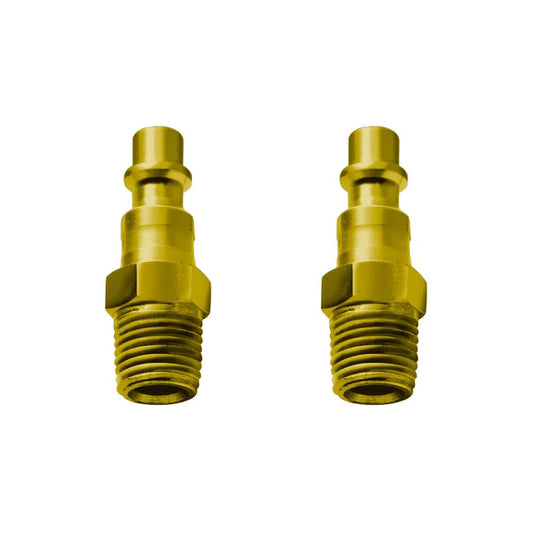 ROK 14905 1/4in M Industrial M-Style Brass Plug - 2pk