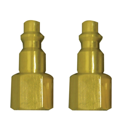 ROK 14906 1/4in F Industrial M-Style Brass Plug - 2pk
