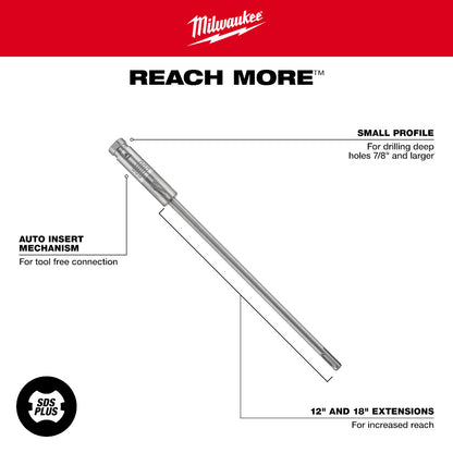 Milwaukee 48-20-6940 12in PLUS-LOK SDS Plus Extension