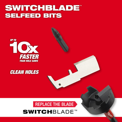 Milwaukee 48-25-5240 2-1/8in SWITCHBLADE Selfeed Bit Blade Replacement Kit - 3pk