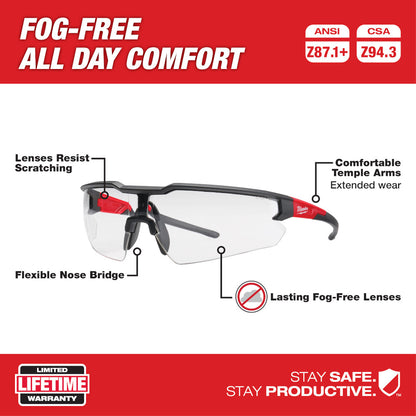 Milwaukee 48-73-2012 Fog-Free Clear Safety Glasses