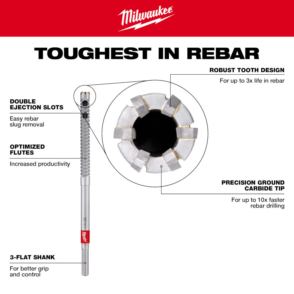 Milwaukee 48-20-6713 SDS Plus 5/8in x 12in Rebar Cutter