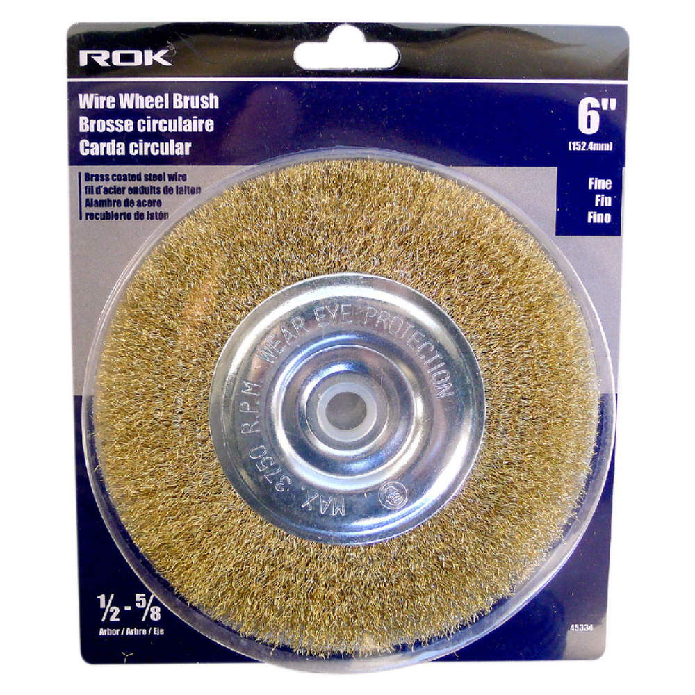 ROK 6in Brass Wire Wheel Brush