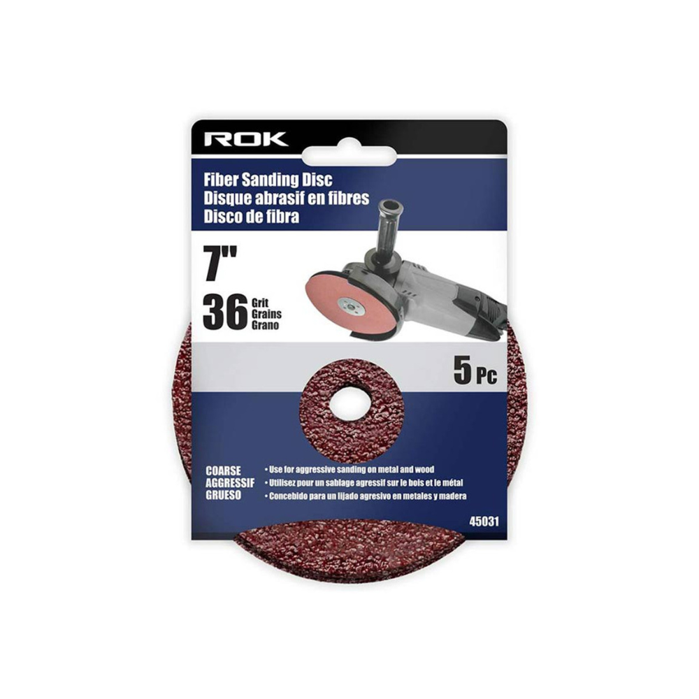 ROK 7in Fibre Sanding Discs - 5pk