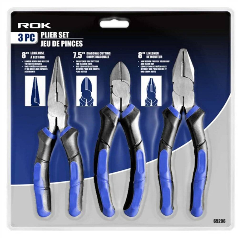 ROK 65296 3pc Pliers Set