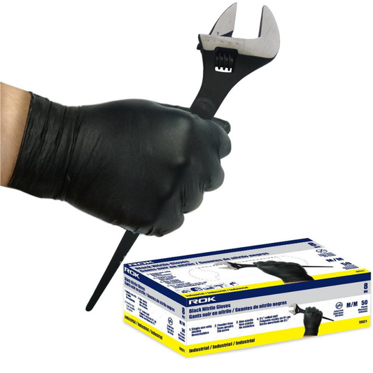 ROK 70921 50pk 8 Mil Industrial Disposable Nitrile Gloves - Medium