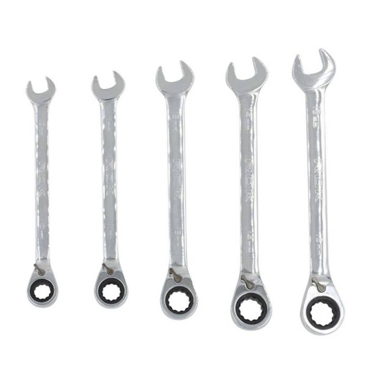 ROK 68006 5pc Metric Cr-V Ratcheting Wrench Set