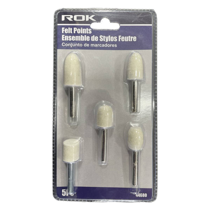 ROK 44680 5pc Mounted Felt Bob Set