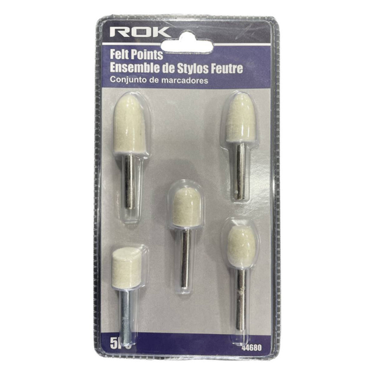 ROK 44680 5pc Mounted Felt Bob Set