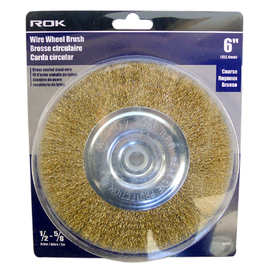 ROK 6in Brass Wire Wheel Brush
