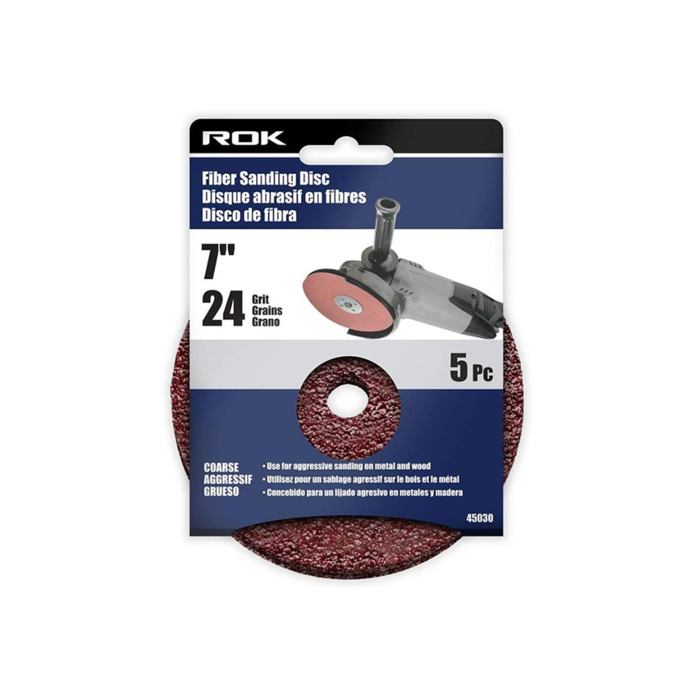 ROK 7in Fibre Sanding Discs - 5pk