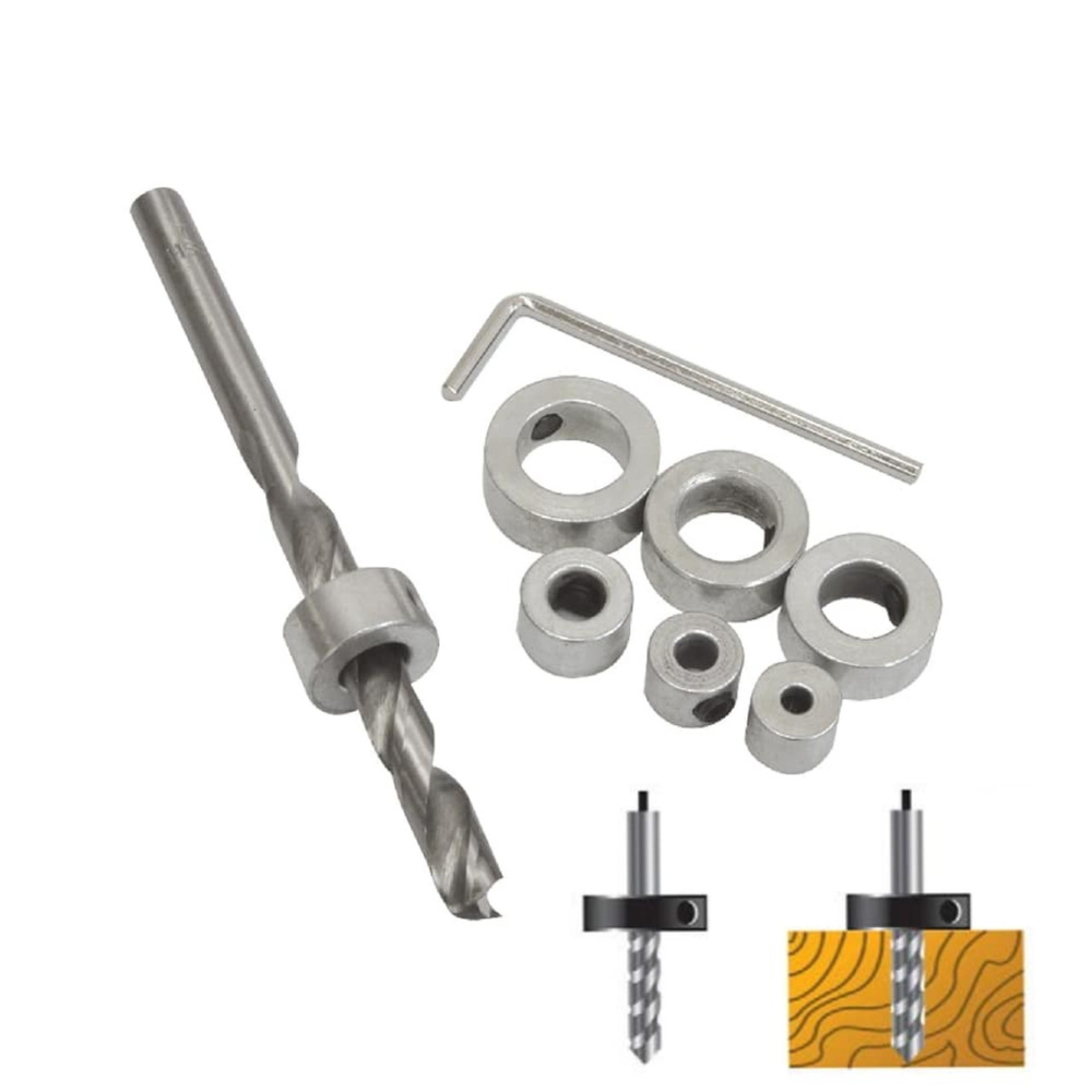 ROK 36900 7pc Depth Stop Drill Bit Collar Set