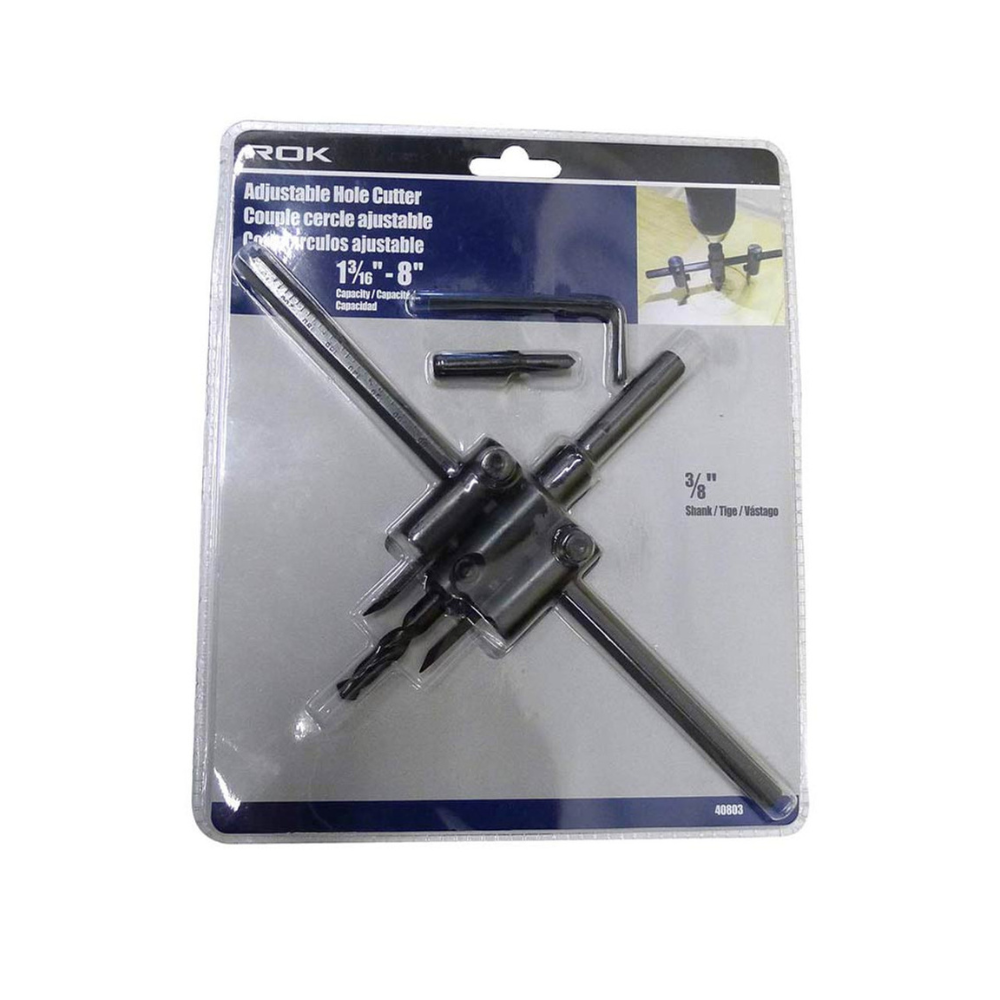 ROK 40803 Adjustable Hole Cutter - 1-3/16in to 8in
