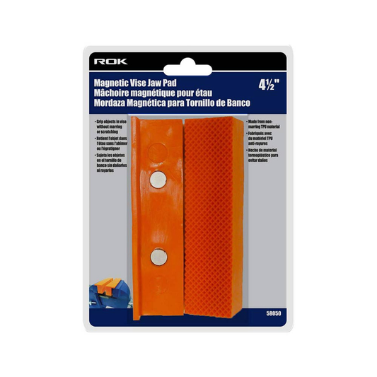 ROK 58050 2pc 4-1/2in Magnetic Vise Jaw Pad Set