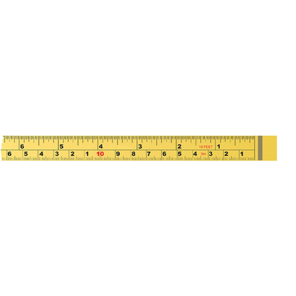 ROK 28396 3/4in x 3m / 10' Right to Left SAE/Metric Self-Adhesive Tape Measure