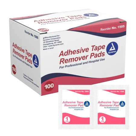 Individually wrapped Adhesive Remover Pad (FS14886) designed to safely dissolve medical adhesive residue from the skin.