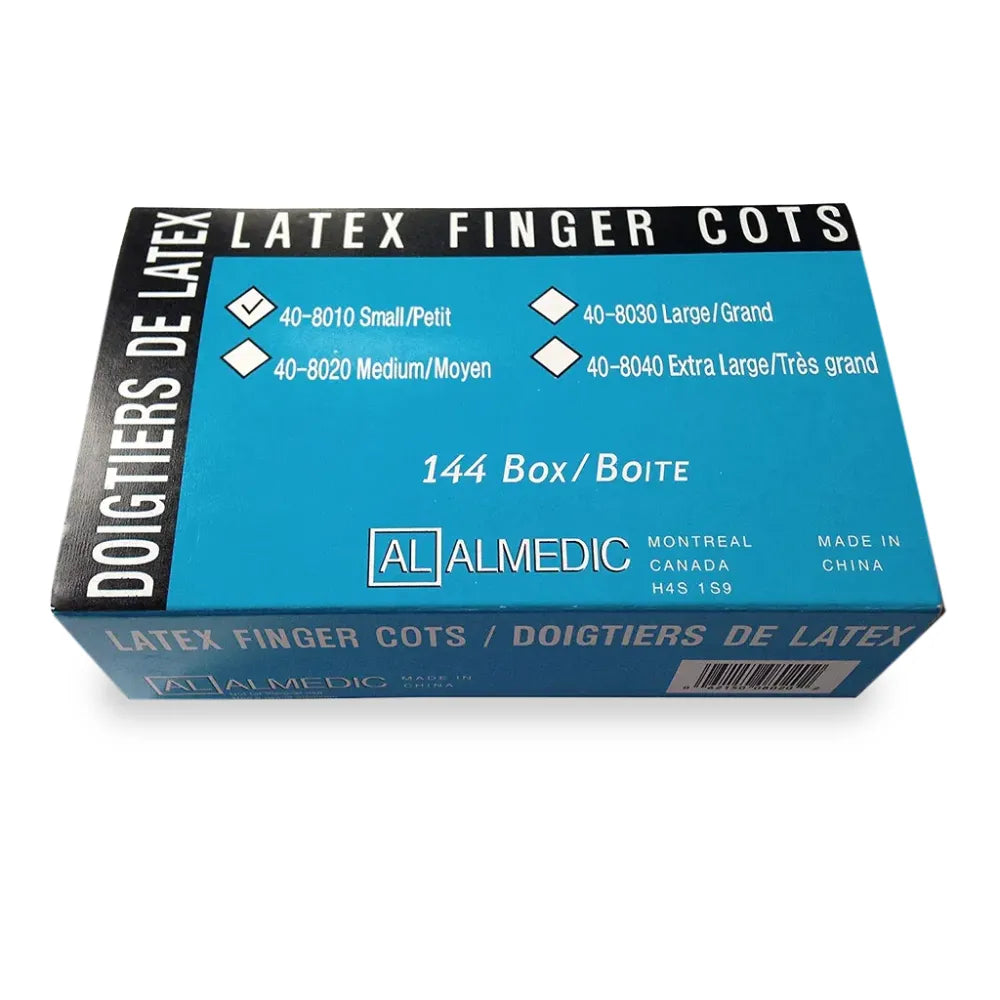 Almedic Latex Finger Cots Small FS40-8010 Box of 144 for Finger Protection