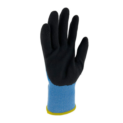 Airstream Black Foam Latex Coated Work Gloves | 13 Gauge Blue Knit Safety Gloves