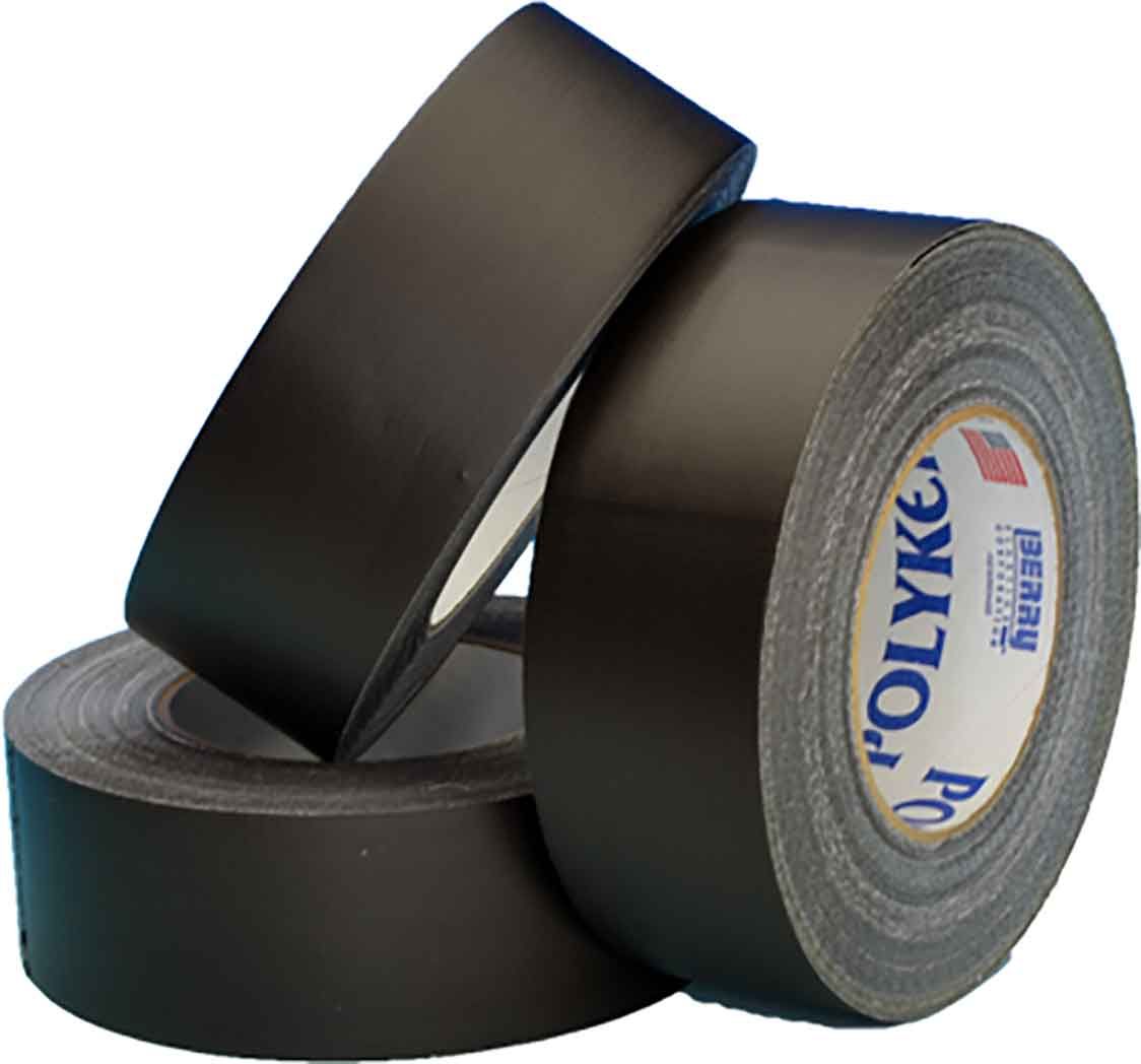Polyken 500 black A/V cord duct tape roll for cable management