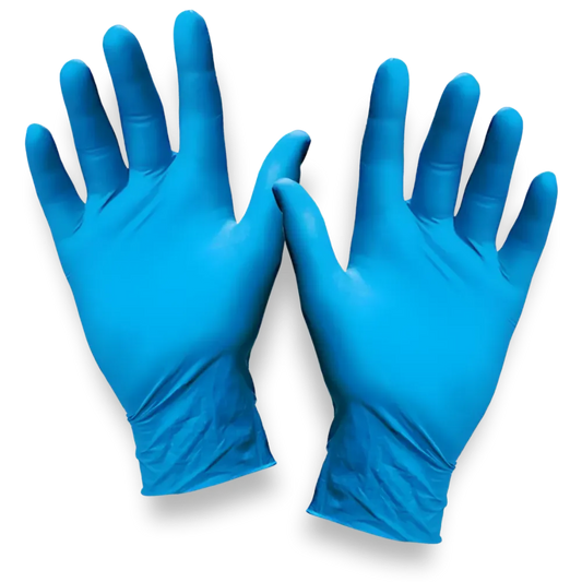 Blue nitrile medical safety gloves for protection