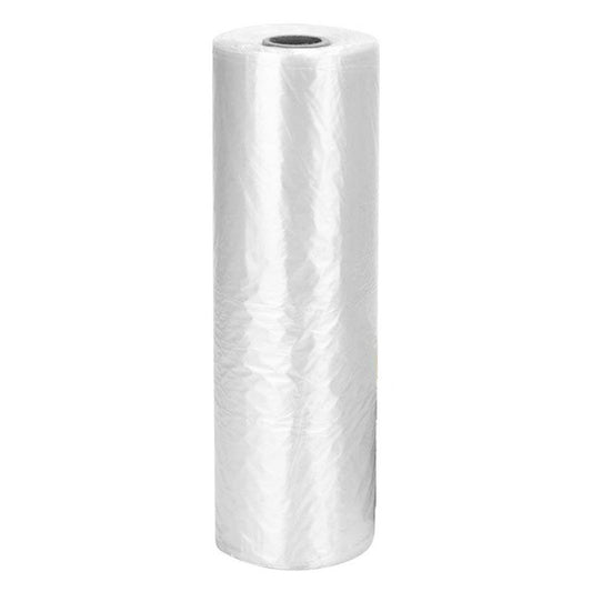 Clear LDPE food grade poly bags on a roll, 12in x 18in