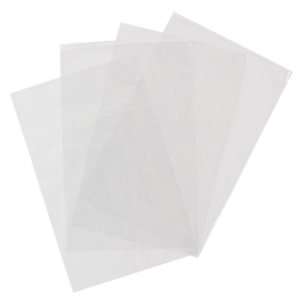 Clear poly bags, 10in x 15in, 2 mil, pack of 4 shown