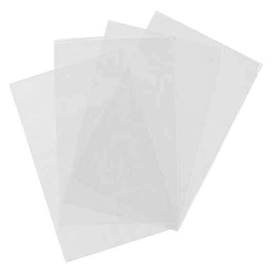Clear poly bags, 10in x 15in, 2 mil, pack of 4 shown