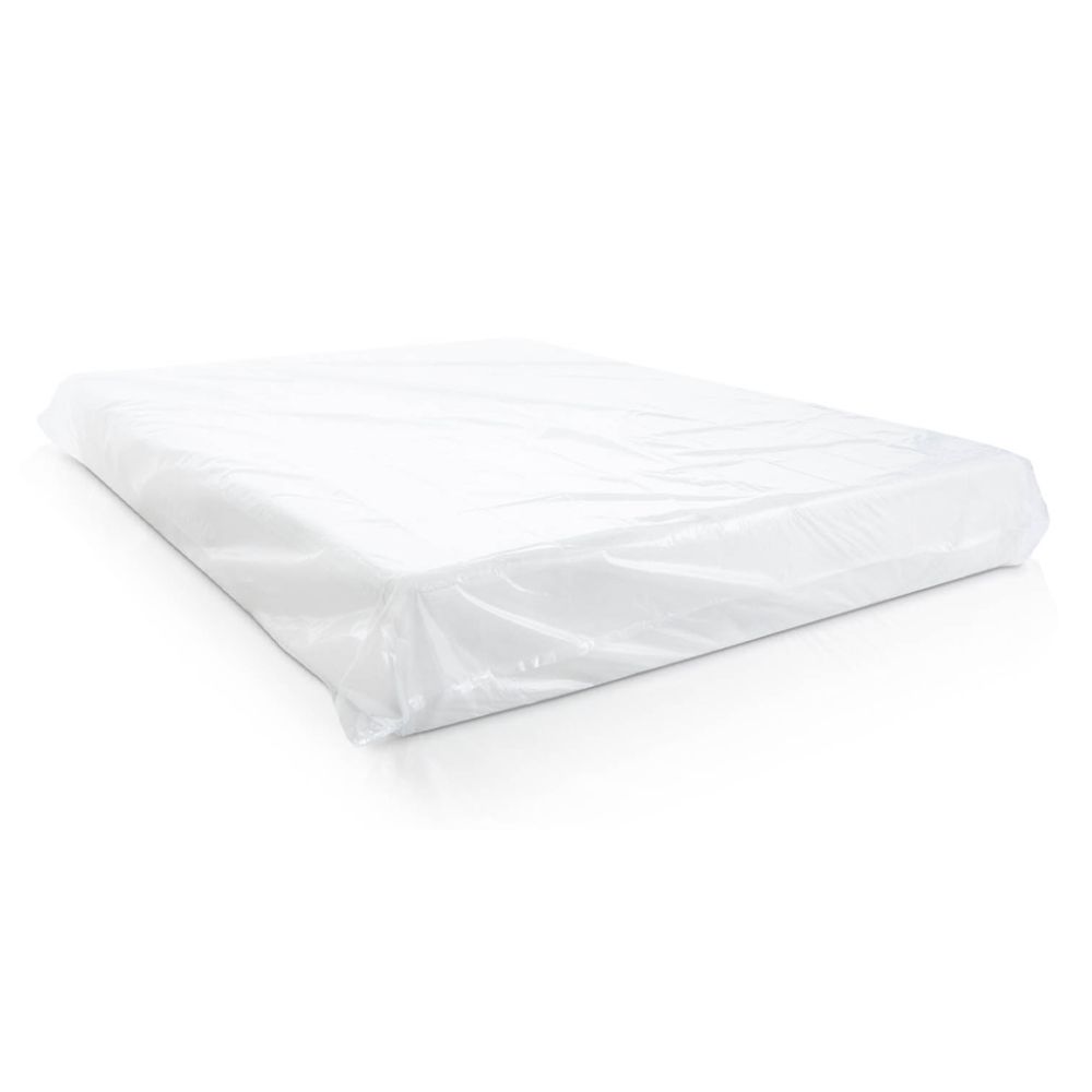 Clear poly king size mattress bag cover, 78in x 100in x 18in, 2.5 mil