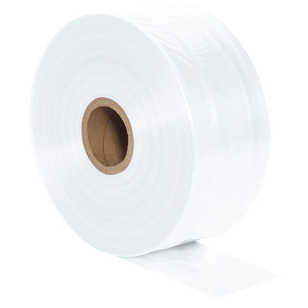 Clear poly tubing roll, 18in x 1736ft, 2 mil