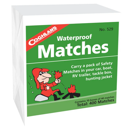 Coghlan's Waterproof Matches Carton 10 Boxes 400 Matches