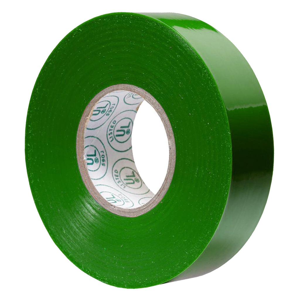 A roll of E1820 professional-grade green electrical tape, used for color-coding, grounding identification, and electrical insulation in industrial projects.