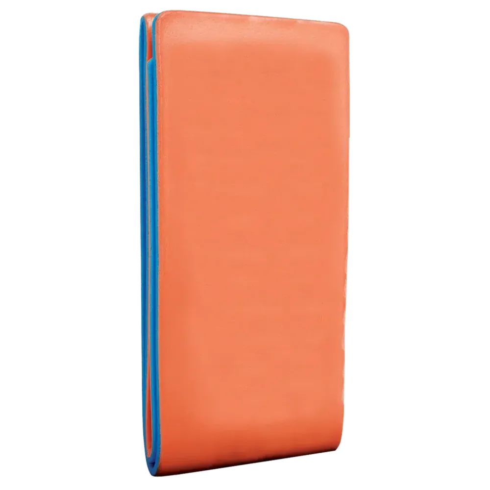 A flat-folded emergency quick splint featuring a moldable aluminum core with orange foam padding and blue backing