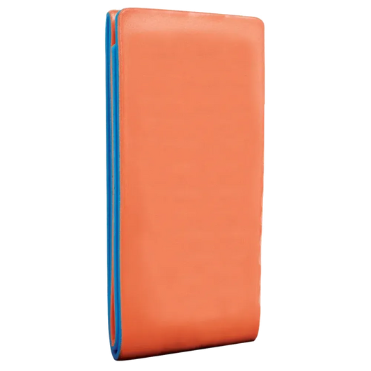 A flat-folded emergency quick splint featuring a moldable aluminum core with orange foam padding and blue backing