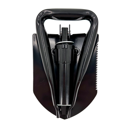 The LEO emergency signal mirror package including the high-clarity glass mirror, an orange neck lanyard, and a black protective storage sleeve.