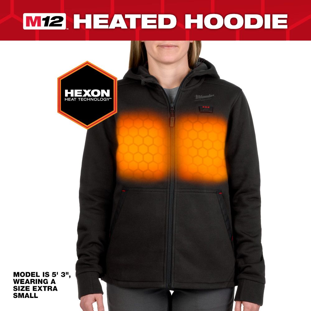 Milwaukee F200B-21XS M12 Women's Heated Hoodie Kit - Black - XS