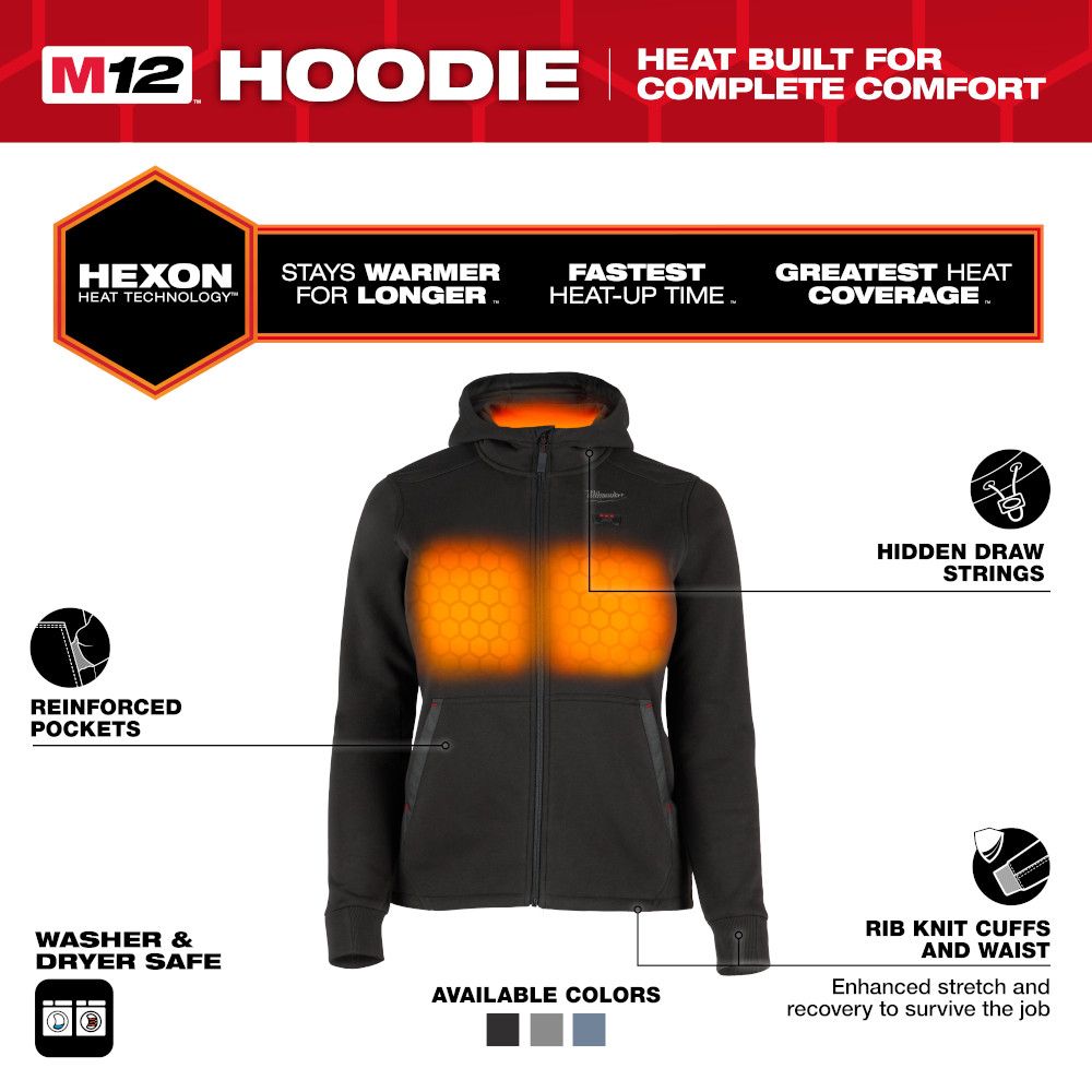 Milwaukee F200B-21XS M12 Women's Heated Hoodie Kit - Black - XS
