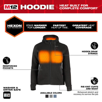 Milwaukee F200B-21XS M12 Women's Heated Hoodie Kit - Black - XS