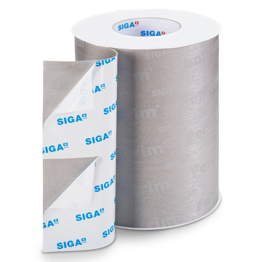 A single 9-inch extra-wide roll of Fentrim 430 grey joint sealing tape with primer-free adhesive and a durable fleece-backed exterior.