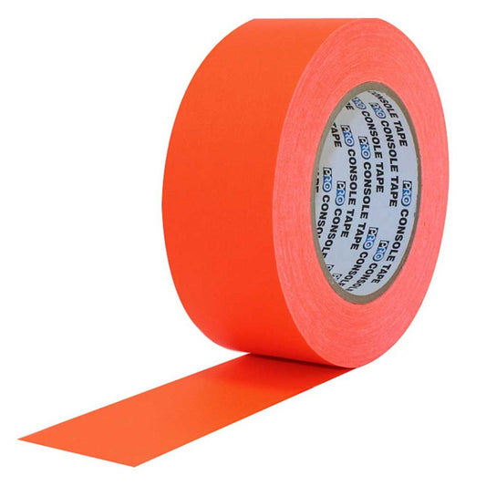 Pro Console Neon Orange Flatback Paper Tape PTPA1255 Roll 12MM x 55M 5.8MIL