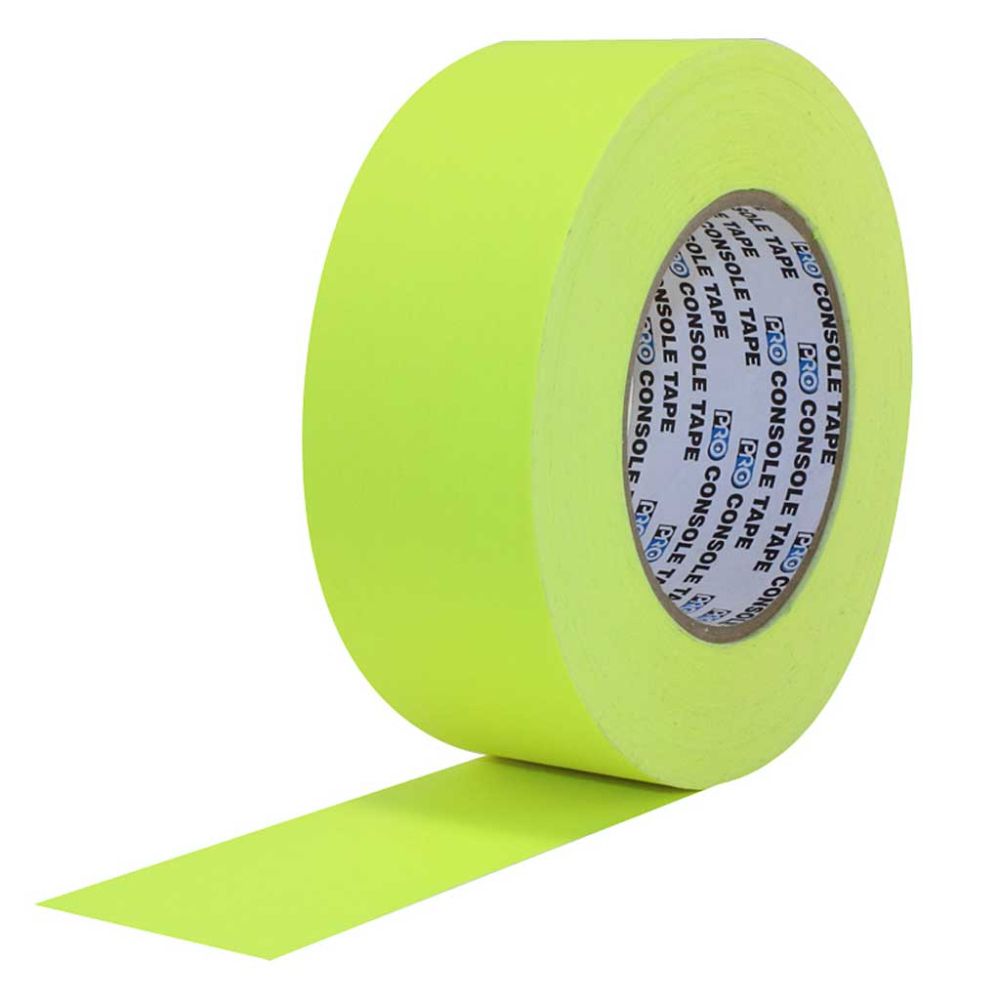 Pro Console Neon Yellow Flatback Paper Tape PTPA1255 Roll 12MM x 55M 5.8MIL