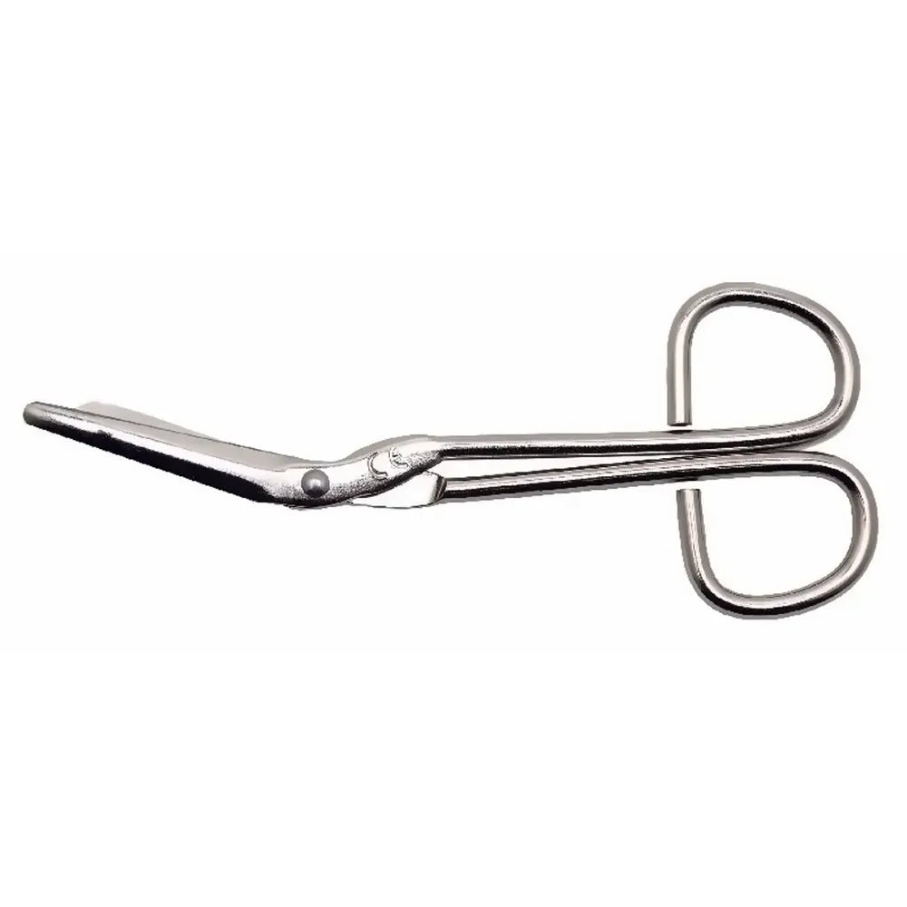 5.5-inch Econo FSECOSCI Scissors featuring an angled stainless steel Lister design and a safety blunt tip for cutting medical bandages.