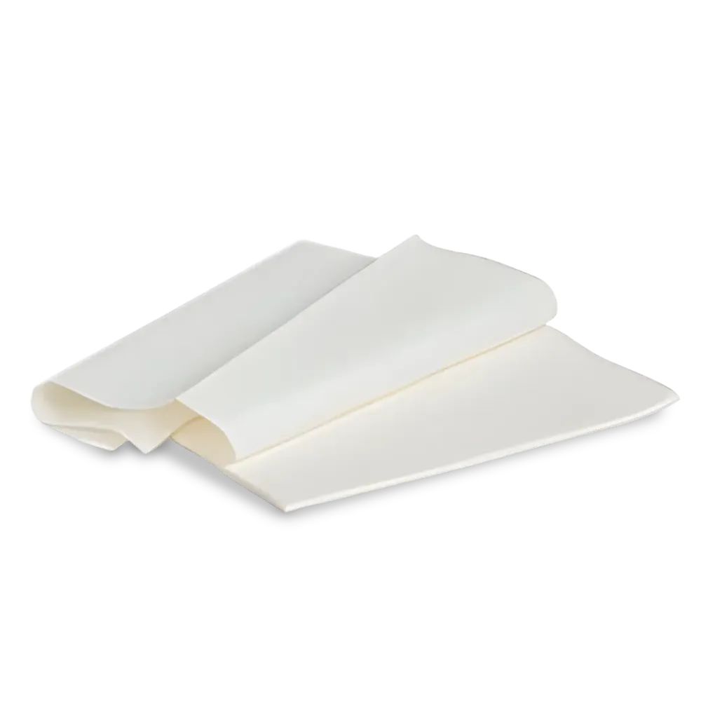 Folded white disposable FSSHEETS drape sheet, 40x72 inches, featuring soft 2-ply tissue construction for medical examination privacy.