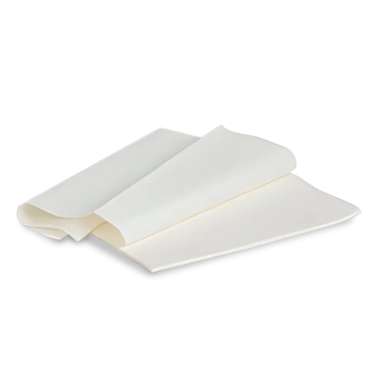 Folded white disposable FSSHEETS drape sheet, 40x72 inches, featuring soft 2-ply tissue construction for medical examination privacy.