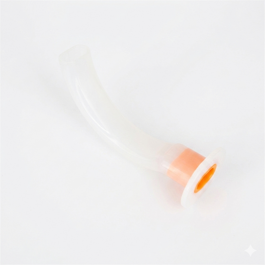Orange Size 6 Guedel oropharyngeal airway, 110mm, for adult emergency airway support.